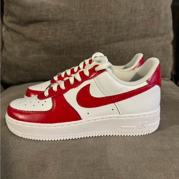 Nike Red and White Air Sneakers - Picture 1 of 3